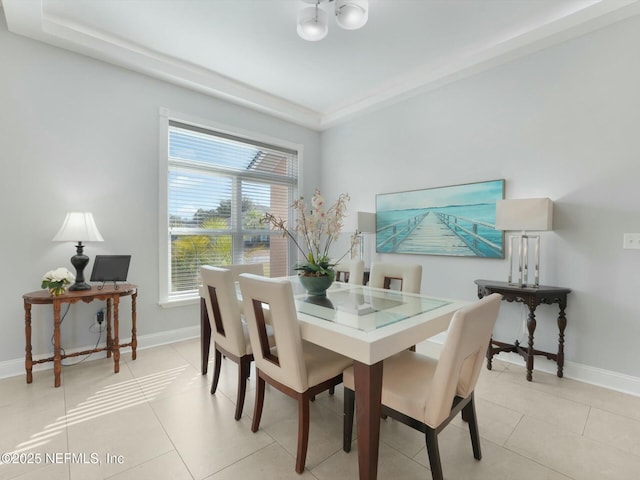 view of tiled dining space