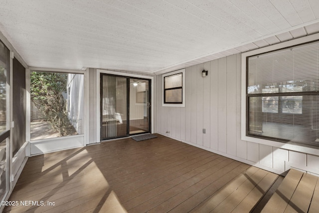 view of unfurnished sunroom