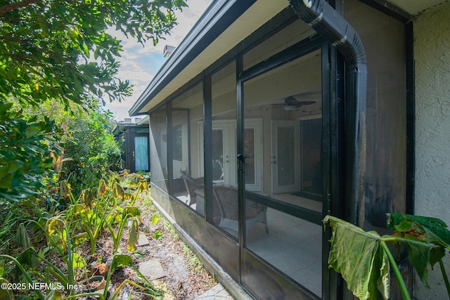 exterior space with a sunroom