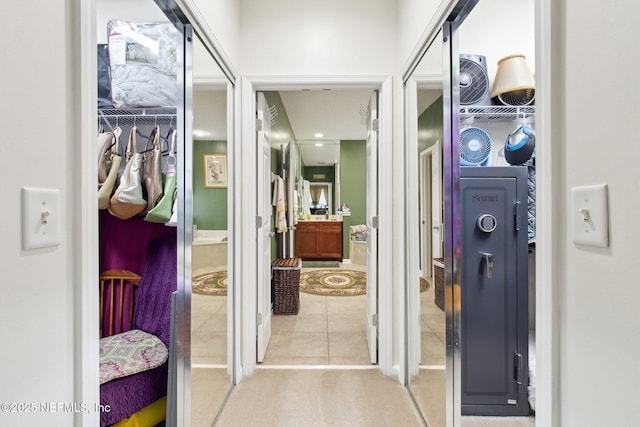 corridor with tile patterned floors