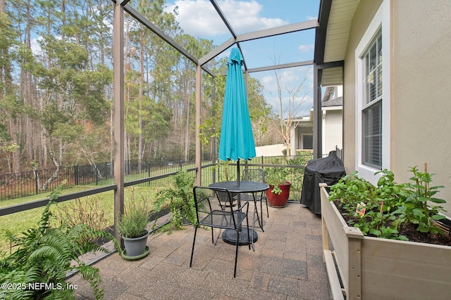 view of sunroom