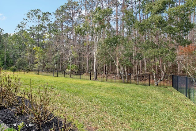 view of yard featuring fence