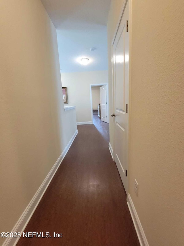 hall featuring dark hardwood / wood-style floors