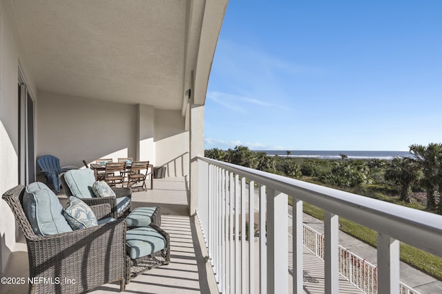 balcony with a water view