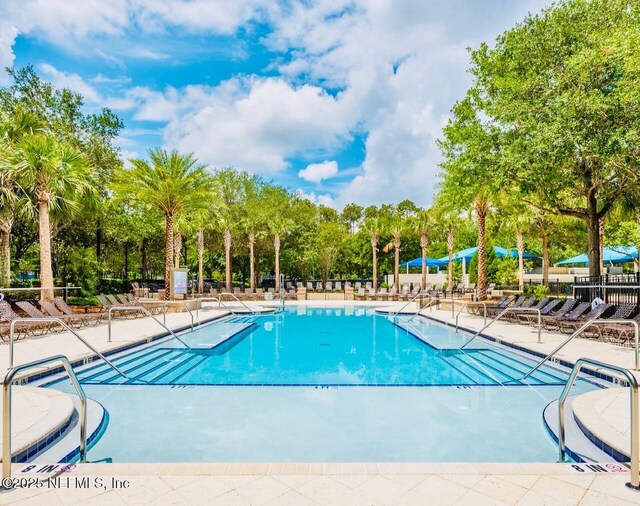 view of pool featuring a patio area