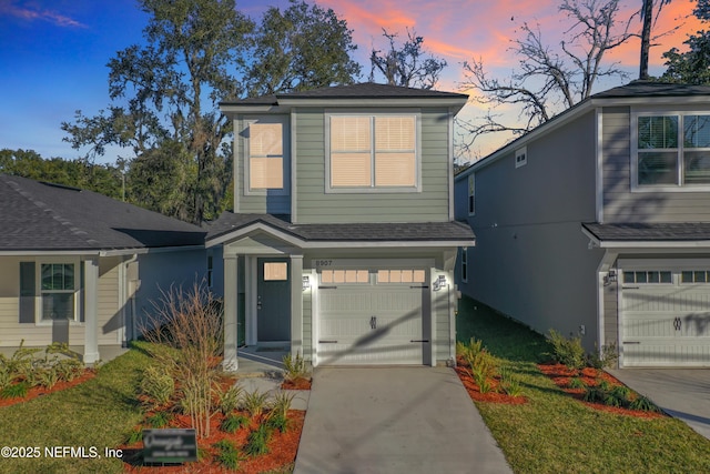 view of front of home featuring a garage