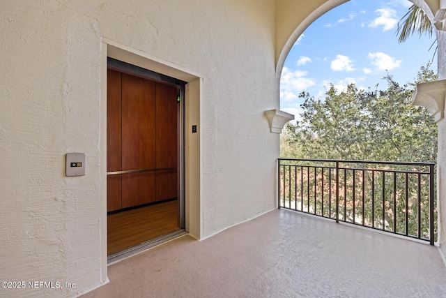 balcony with elevator