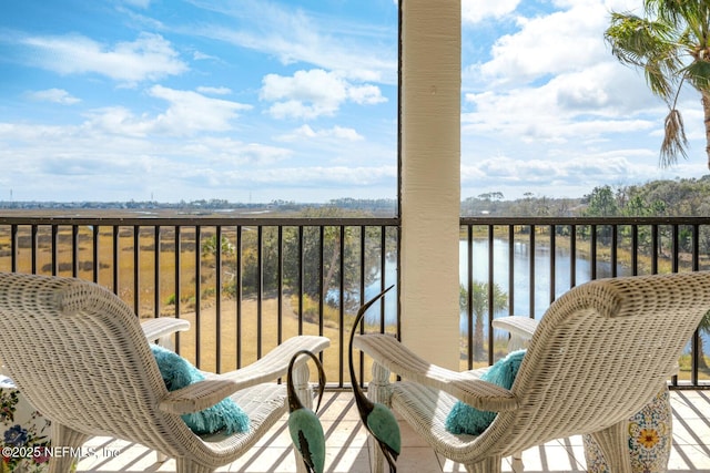 balcony with a water view