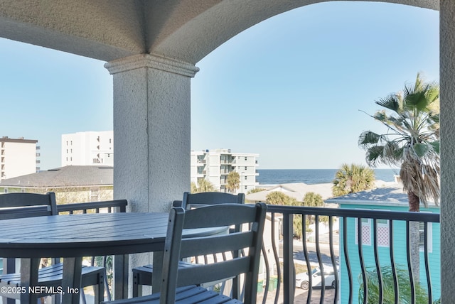 balcony with a water view