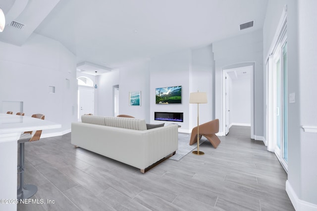 living room featuring a wealth of natural light