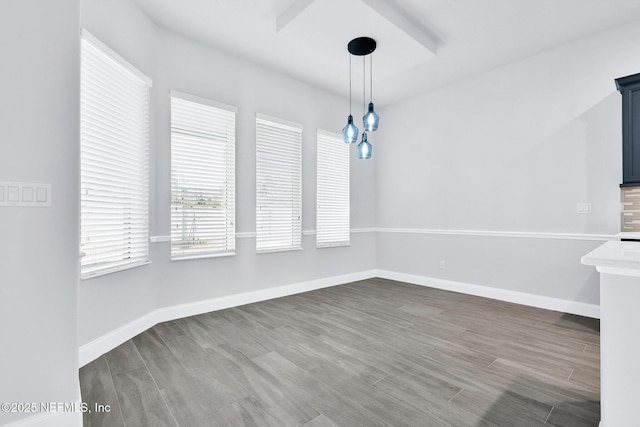 unfurnished dining area with wood-type flooring