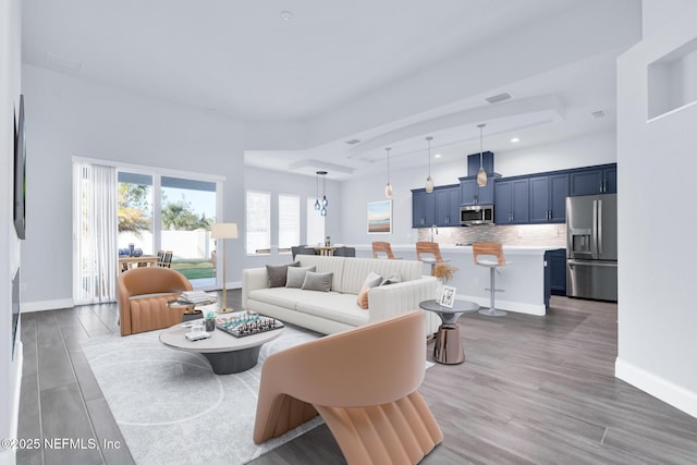 living room featuring hardwood / wood-style flooring