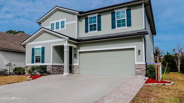 craftsman-style house with a garage