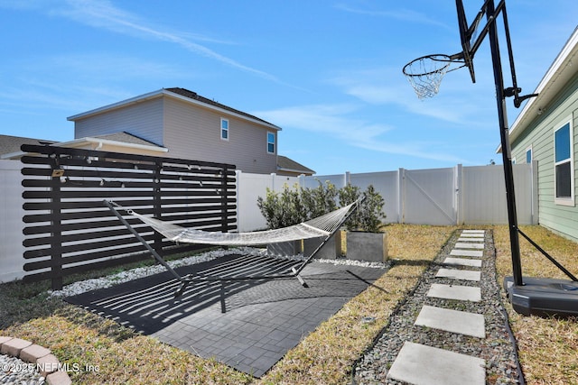 view of yard with a patio area