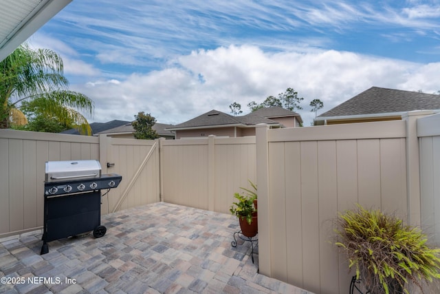 view of patio / terrace with a grill