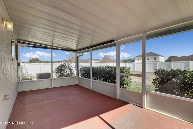 view of unfurnished sunroom