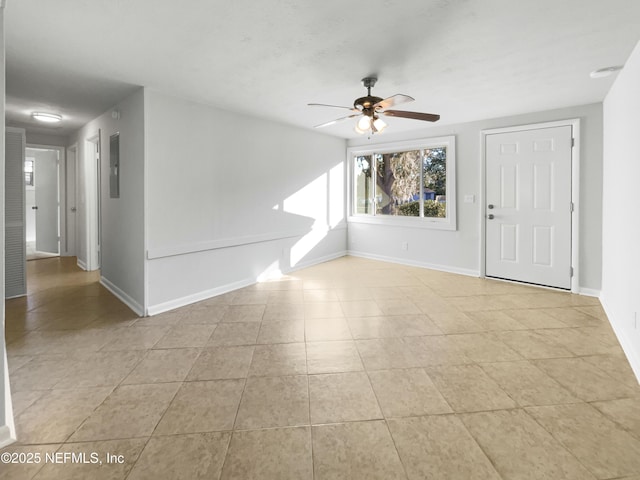 unfurnished room featuring ceiling fan