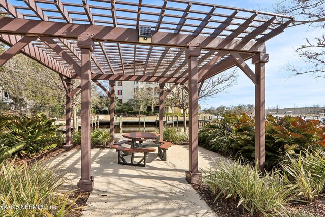 view of patio / terrace featuring a pergola