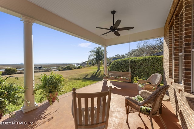 view of patio / terrace with ceiling fan