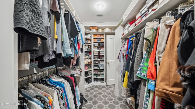 view of walk in closet