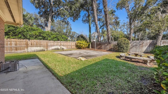 view of yard featuring a patio area