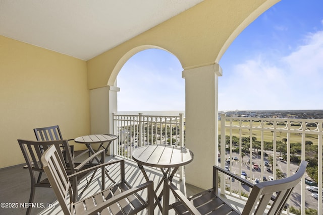 balcony with a water view