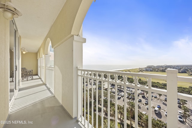 balcony with a water view