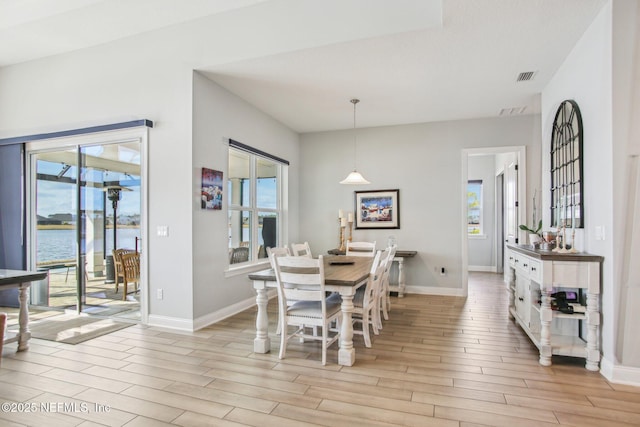 dining space with a healthy amount of sunlight