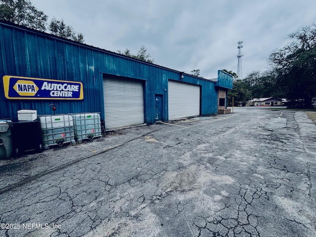 view of garage