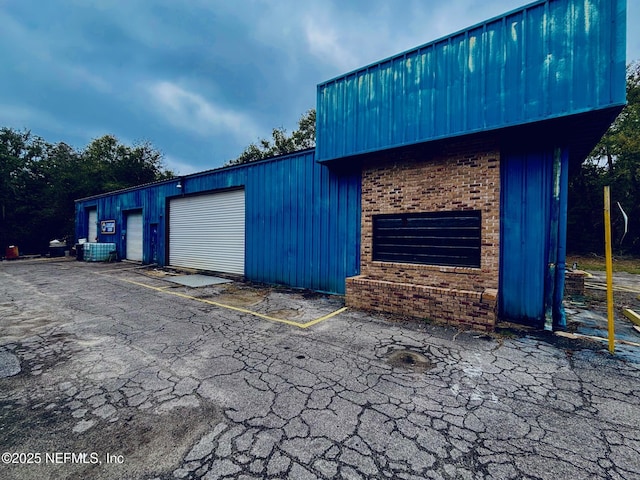 view of garage