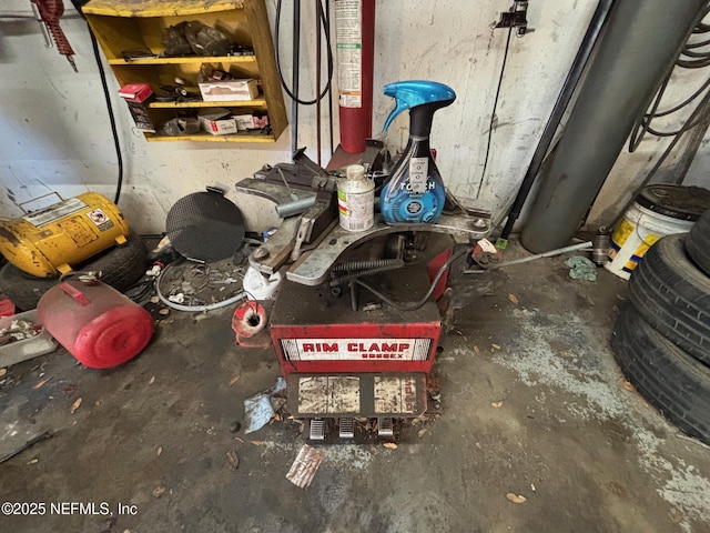 interior space with concrete floors