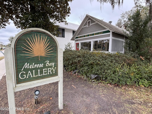 view of community sign