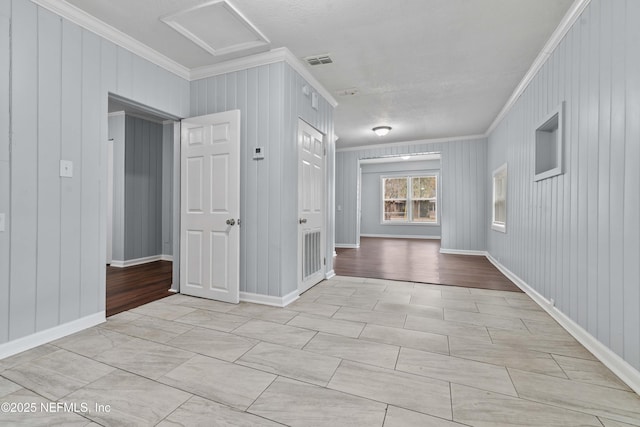 interior space featuring ornamental molding