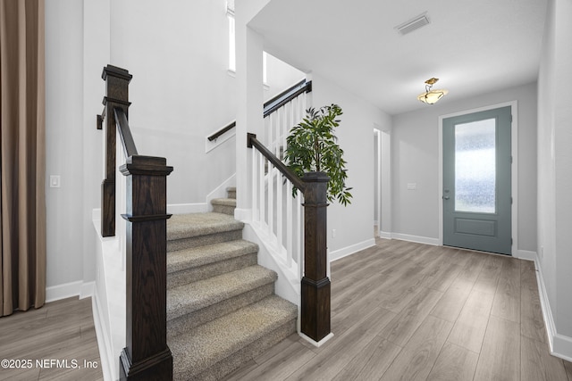 entryway featuring light hardwood / wood-style floors