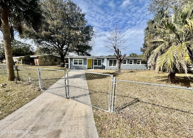 view of single story home