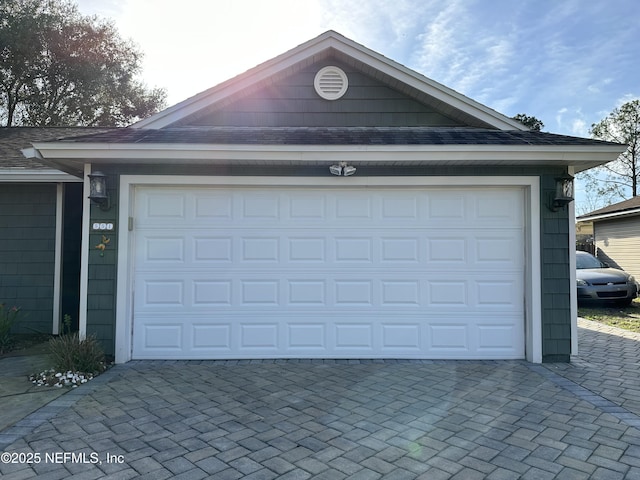 view of garage