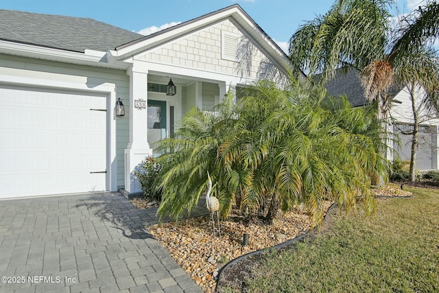 entrance to property with a garage