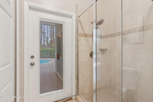 bathroom with an enclosed shower