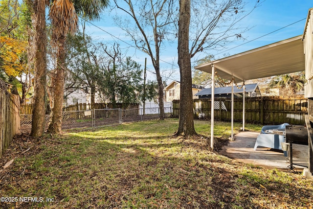 view of yard with a patio