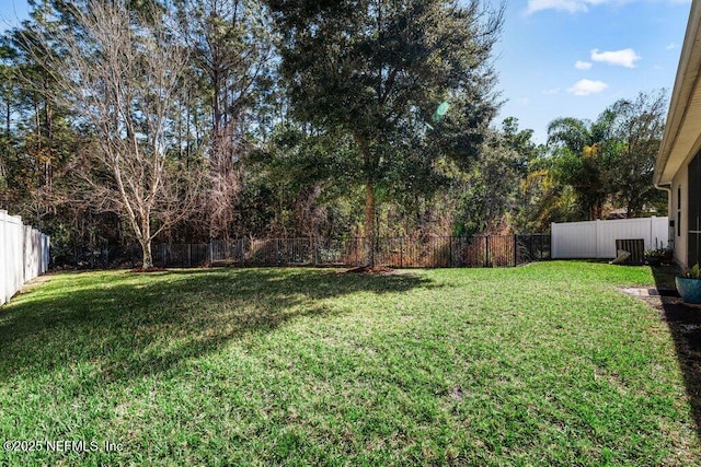 view of yard featuring cooling unit