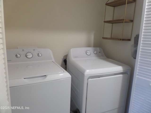 laundry area featuring washer and dryer