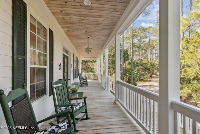 deck with a porch