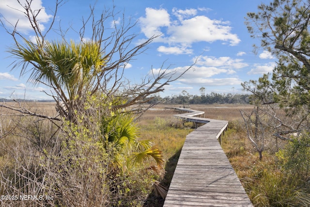 dock area featuring a rural view