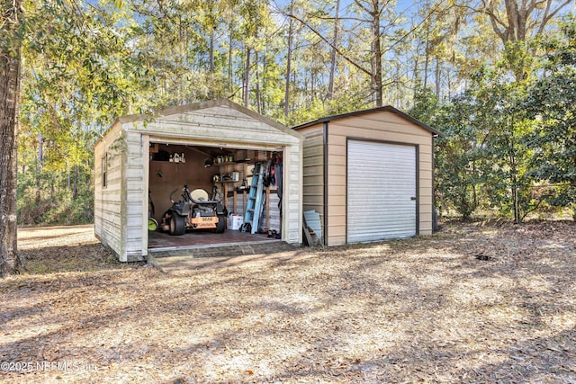 view of garage