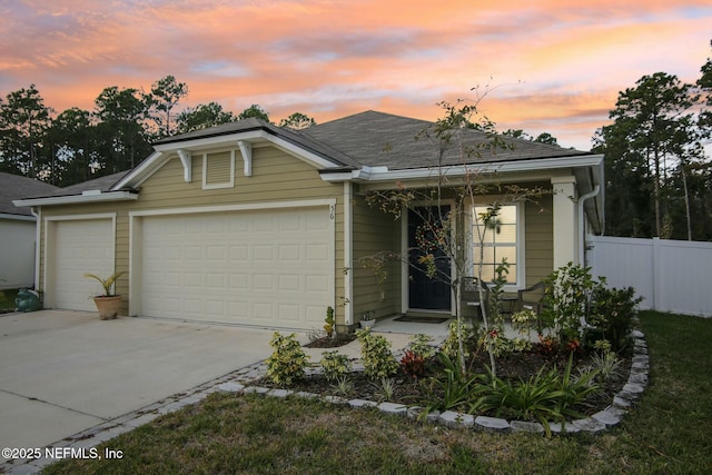 view of front of home featuring a garage