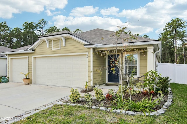 ranch-style house with a garage