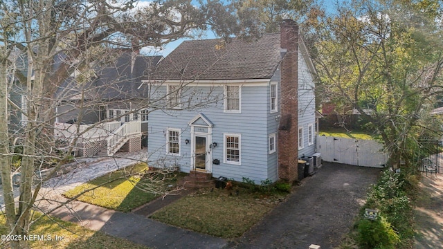 view of front of property featuring central AC