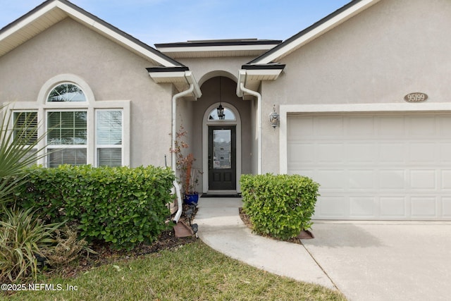 entrance to property with a garage