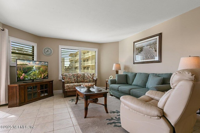 view of tiled living room