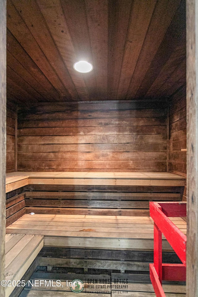 view of sauna